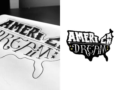 American Dream america american dream hand lettering lettering sketch typography usa