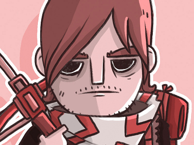 Daryl Dixon character color daryl dixon fun illustration photoshop red the walking dead tv