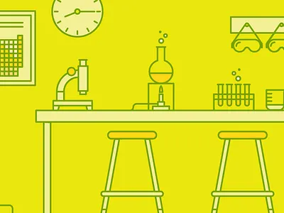 Zendesk Scientific Lab Illustration beaker chemical goggles heisler illustration lab laboratory line microscope science sean zendesk