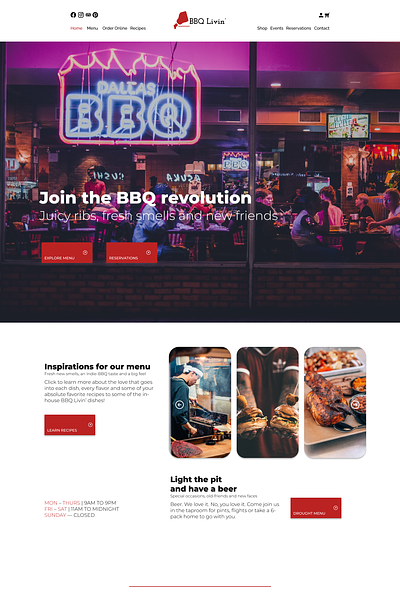 "BBQ Luvin'" Mock Up branding copywrite copywriting creative process design mockup portfolio redesign ui uidesign ux uxdesign web design