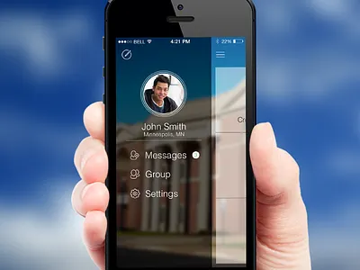 Walk Request Sidebar Screen flat. group ios ios7 iphone message profile user interface walk