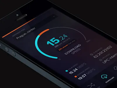 Network speed meter blue clean graph icons iphone meter network orange proxima nova speed