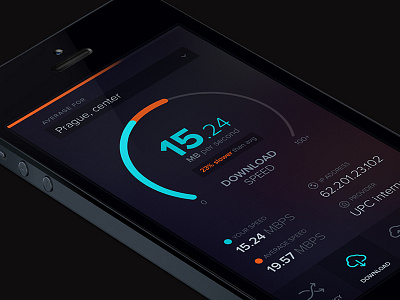 Network speed meter blue clean graph icons iphone meter network orange proxima nova speed