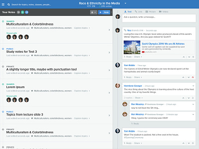 Social Classroom App app classroom education note notes social ui ux web