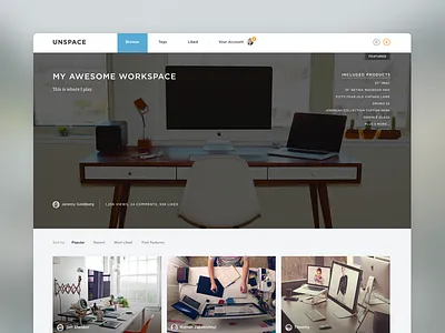 Workspace Sharing Site clean light modern share sharing social space workspace