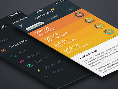 Settlement - iPhone app chart clean design flat ios7 iphone mobile photoshop psd ui ux