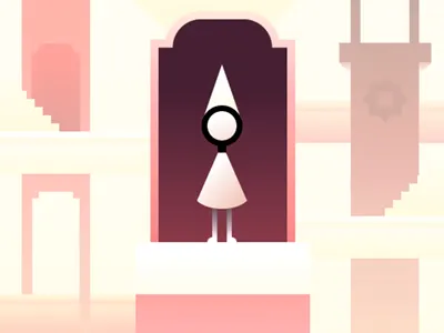 Monument Valley iPhone Wallpaper cute dangerdom dominic flask game gradient ida illustration monument pink purple valley vector