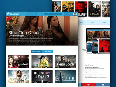 UrbanClout Responsive Website blog e commerce flat flat design media responsive streaming ui video web design website