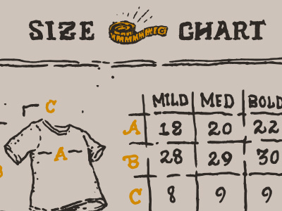 Sizing Chart charts fresh kaufee hand type layout swash vintage
