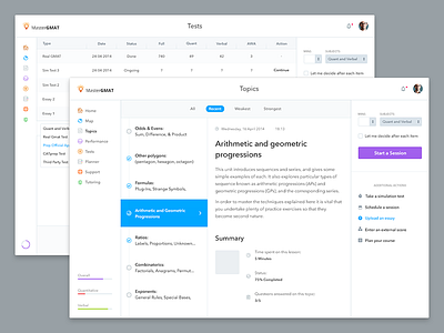 MasterGmat app college dashboard education gmat landing pakistan profile ui university ux