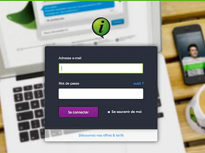iAdvize Login Page auth connexion form login minimal