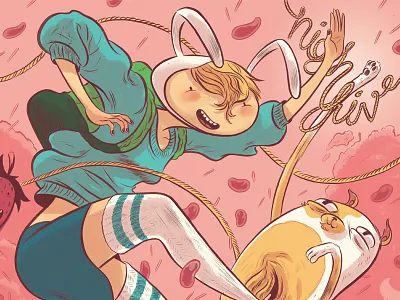 Fionna & Cake adventure time comics digital drawing fionna cake illustration painting photoshop print tablet