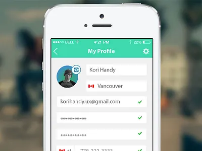 My profile iOS ios 7 menu mobile profile ux design web design