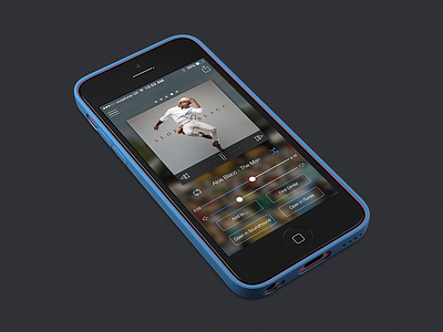 Media Player App + Controls app application clean design fresh interface ios7 music player sketch ui ux