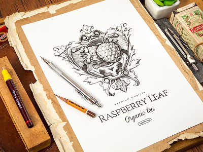 Logotype identity leather logo logotype notepad paper pencil sketch tea