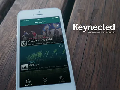 Keynected - Feed Screen @2x android app blur brand design facebook flat icon ios thin