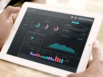 Black Admin admin black calendar charts ios ipad