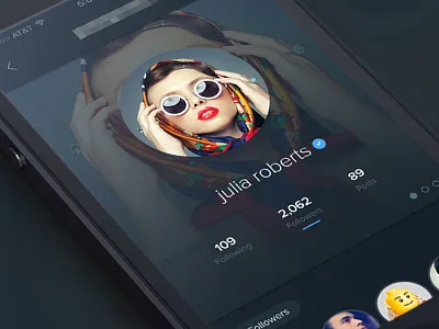 Mobile Profile Screen app blue followers iphone mobile profile twitter ui ux