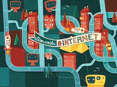 Bienvenida a la Internet atari blue galaga game green internet mac pc red retro yellow