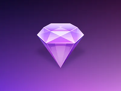 Sketch Diamond gem icns icon purple sketch