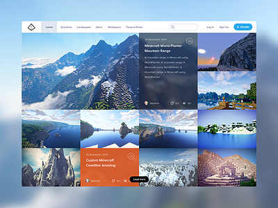 Minecraft Gallery [WIP] dashboard full screen gallery hover minecraft web