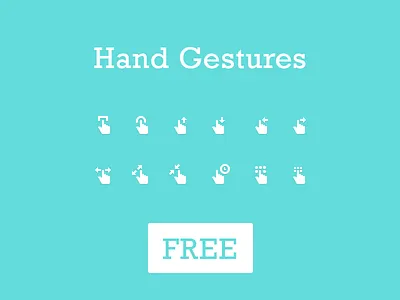 Gesture Icons - Free PSD - Vol 1 download finger flat free freebies gesture glyph hand icon icons psd