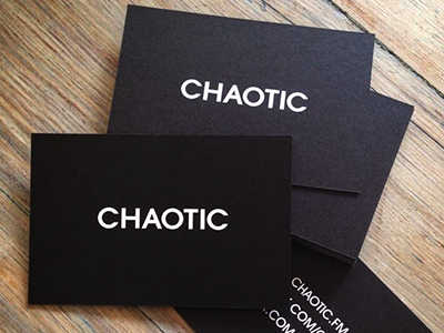 Chaotic Business Cards/Clothing Tags branding chaotic graphic design graphics identity lettering logo logotype mark product typography wordmark