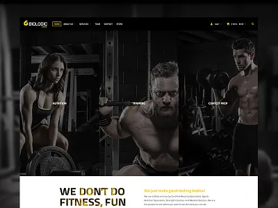 Biologic Labs Home bodybuilding gym home landing lifting page website weight
