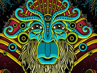 Cosmic Shaman cosmic fox theater gigposter oakland sci screenprint string cheese incident