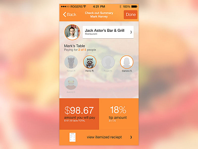 design challenge 800x600 iphone restaurant screen