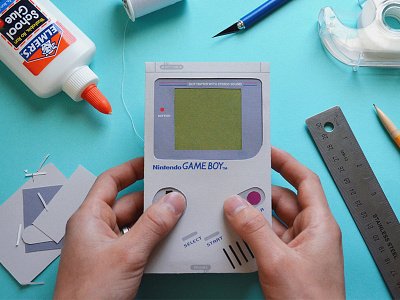 Kwik-Krafts / 4.21.14 / Game Boy's 25th Anniversary craft cut fold game boy glue kwik krafts nintendo paper papercraft