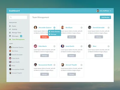 Dashboard Team admin clean dashboard flat ikons team ui