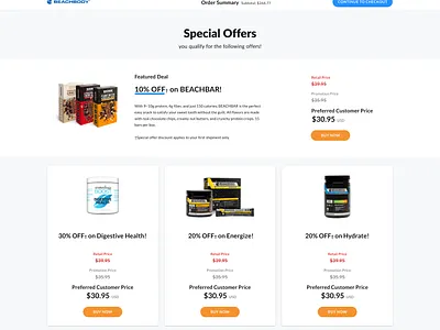 Beachbody Promotional Offers branding design ui website