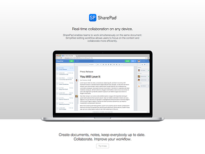 Landing page UI homepage landing sharepad ui website