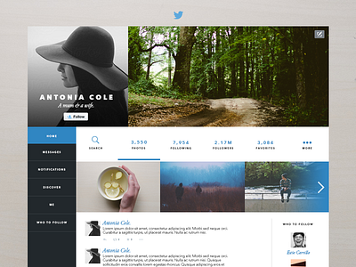 Twitter Layout Redesign clean design flat design minimal minimalistic rebound twitter design twitter layout twitter redesign ui design ux design web design