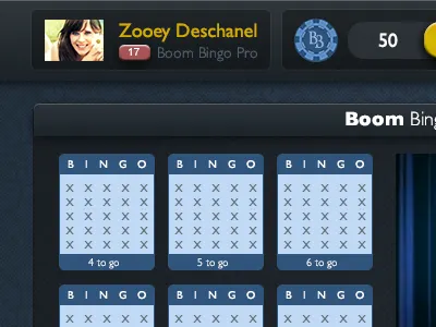 Boom Bingo Redesign bingo casino dark gambling ui user interface web app