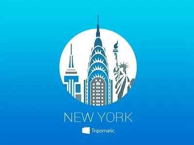 Tripomatic Destination Icon android blue buildings flat gradient icon ios new york tripomatic