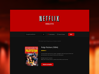 Netflix Roulette film flat movie netflix roulette site web webapp website
