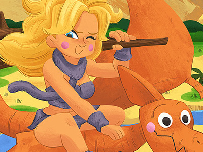 Ayla chrono trigger dinosaur illustration snes