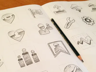 Icon Sketches - Internal Project iconfactory icons ios pencil ui