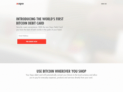 Xapo Debit Card animated animation bitcoin card credit debit gif landing mockup web xapo