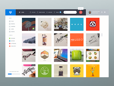 Dropbox Dashboard app clean dropbox icon icons interface simple ui uploads ux web work