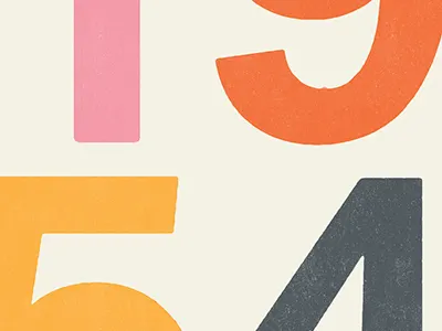 Typography Work 60s color icon illustration logo mid century retro shape tags type vintage