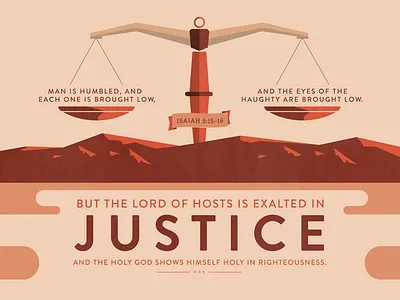 Verse of the Day: Isaiah 5:15-16 church flat justice logos bible software mountain ribbon scales scripture shadow simple verse