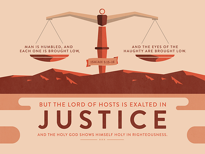Verse of the Day: Isaiah 5:15-16 church flat justice logos bible software mountain ribbon scales scripture shadow simple verse