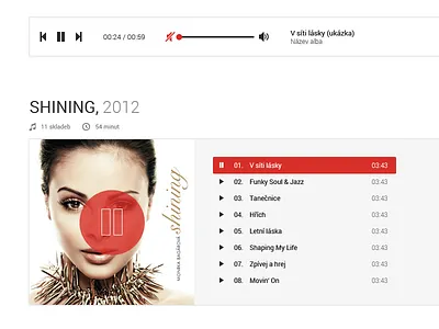 Monika Bagarova - Redesign bagarova clean flat monika player red redesign singer ui webdesign white