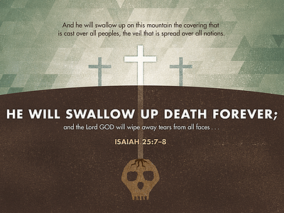 Isaiah 25:7-8 abstract church cross flat geometric grunge logos bible software polygon scripture skull texture verse