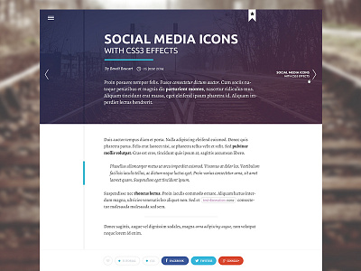 Personal blog redesign blog clean flat fresh modern personal post timeline ui webdesign