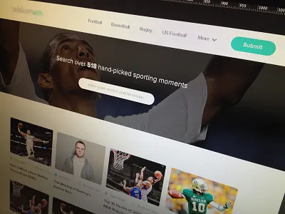 Sporting Moments minimal moments sport ui web