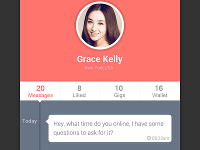 Profile 1 icon like messages profile ui